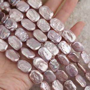 13x18mm Natural Purple Rectangle Freshwater Pearl Beads, Good Luster Loose Pearl, For Jewelry Making, Wedding Pearl, Beading Supplies--YX002