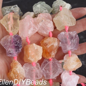 Chunky Rock Quartz Nugget Beads, Irregularly Stone Beads, Rough Multi Colors Gemstone Beads, Raw Stone Pendant,Semi-precious Gemstone--JS005