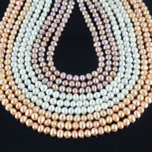 AA 4-4.5mm Genuine Rice Freshwater Pearl, Loose Pearl Beads,Rice Potato Pearl beads,Small Pearl Beads,Pearl For Necklace Earring--14.5inches