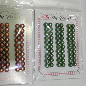 7-8 mm--1 par de botones redondos de perlas cultivadas de agua dulce, pendientes de perlas sueltas, perlas medio perforadas para pendientes o anillos--JB038