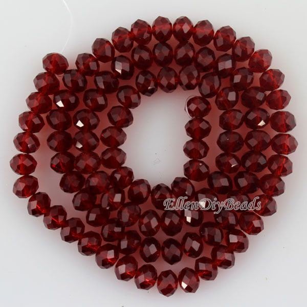 6mm Romantic Garnet Rondelle Faceted Crystal Beads,Fashion Garnet Crystal Beads,full Strand,Gemstone Beads,jewelry Supplies-BR068