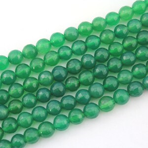 High Quality 8mm Green Faceted Jade Beads, Round Jade Beads,Natural Stone Beads,Wholesale beads For Jewelry--47pcs--15-16 inches--NF059