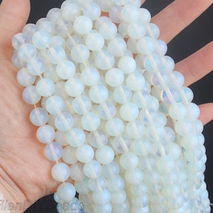 4/6/8/10/12mm Round Opalite Beads, Round Opal Polished Beads, Wholesale Loose Gemstone Beads, Beads for Jewelry Making, Full Strand---STN004