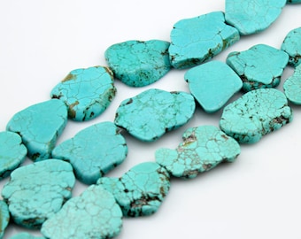 Hot sale  30*40mm Slab Turquoise Beads,Turquoise Beads,Slab Slice Turquoise Stone,Large Nugget Gemstone beads---30*40mm----BT007