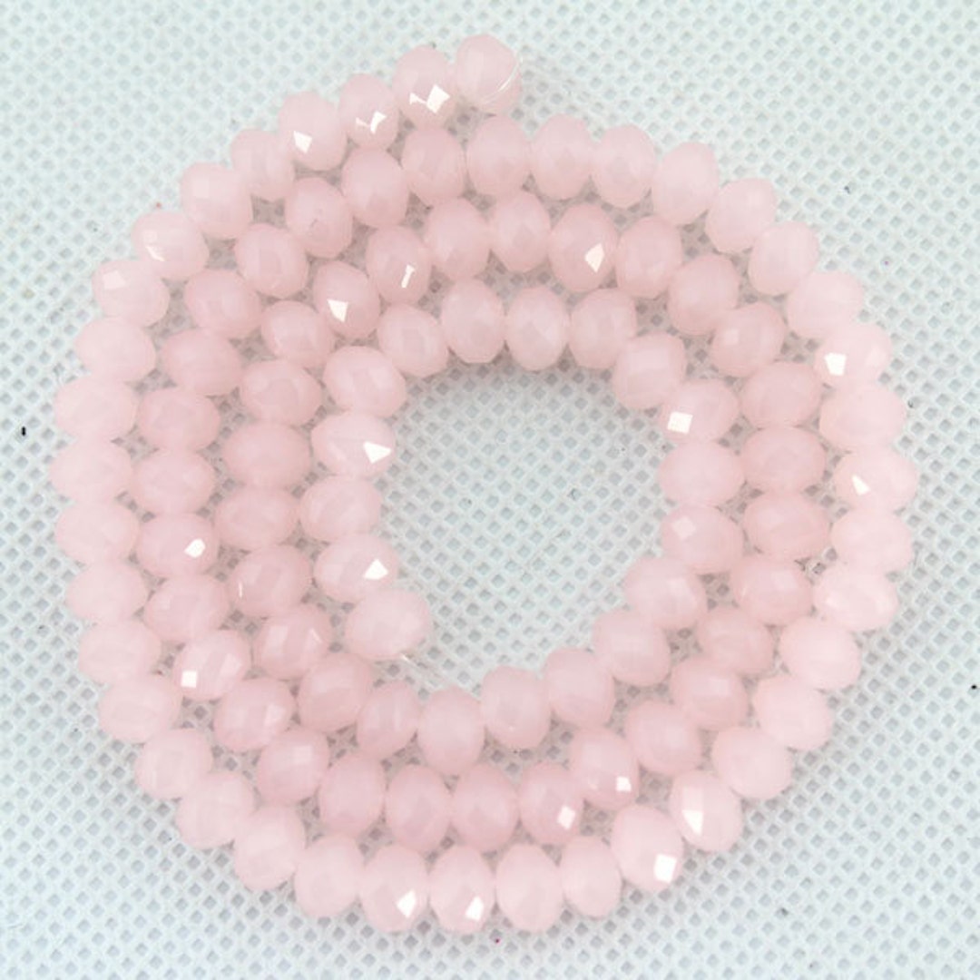 100 Pieces6mm Pink Rondelle Faceted Crystal Beadspink Etsy