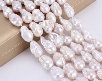 Perlas barrocas grandes naturales de 15-16 x 24-28 mm, perlas de agua dulce de buena calidad, perlas de bola de fuego, perlas para joyería - YHZ002-13