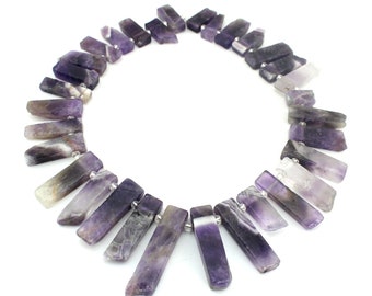 Amethyst Graduated Slice Beads ,Top Drilled Gemstone beads,Slab Beads ,Loose Spacer For DIY Bracelet Necklace Jewelry Making-15.5inches