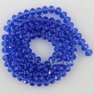 60%OFF  6mm Blue Faceted Crystal Beads, Blue  Rondelle Crystal Beads,Glass crystal beads,Gemstone  Rondelle Beads,DIY Supplies--100pcs-BR073