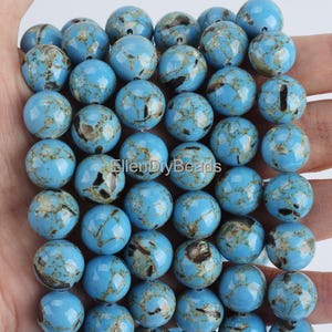 4/6/8/10/12mm Blue Shell Turquoise Beads,Beautiful Round Turquoise Gemstone, For Jewelry Making,Beading Supplies,Wholesale Beads--STN00473