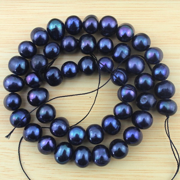 6-7 mm Freshwater Pearls Beads,Potato Shape Pearl beads,Peacock black pearl beads,Loose pearls,Pearl For jewelry making-56Pcs-15 inches-FS61