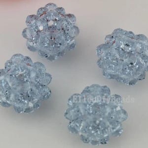 5Pcs,Cute 22mm Handmade  light purple Crystal Ball Beads,DIY Jewelry Making,Crystal Ball Beads, Necklace Charms-BR042