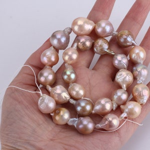 13-14x18-20mm Mix Color Nucleated Pearl beads, Natural Fireball Pearl Beads, Large Drop Edison Pearls Beads, Jewelry Pearl Beads-22pcs--FS52