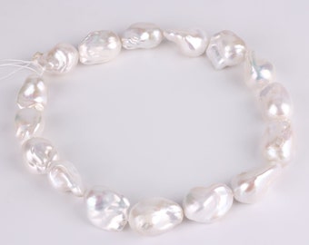 Big size Natural White Teardrop Baroque Pearl Beads,Good Quality Freshwater Pearls,Fireball Barqoue Pearls,Pearl supply---16 inches-YHZ002-3