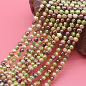 5-6mm Baroque nugget Pearl Beads,Small pearl beads,Freshwater Pearl strand,Luster Pearl necklace,Pearl supply-15-15.5 inches