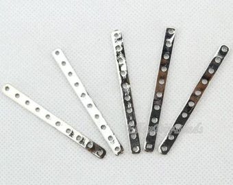 10 Pieces Silver Plated High Quanlity 10 Strands Jewelry Separator Bar,10 Holes Flat Spacer Bar,Jewelry Making For Necklace Bracelet--BN023