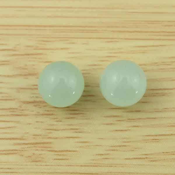 8mm Beautiful Mint Green Jade, Half Drilled Round Loose Beads, Full Strand, DIY Jewelry Making, Semi-Precious Beads for Earring/Ring---JB012