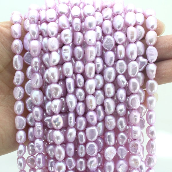 6-7mm Lavender Freshwater Pearl beads,Baroque nugget pearl beads,Loose pearl beads ,Wedding jewelry,Pearl supply-- 48pcs - 15-16 inches