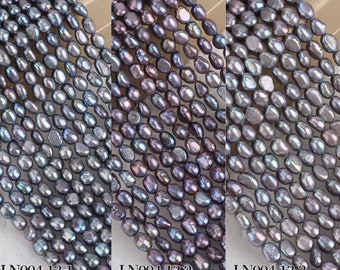 Black Nugget Pearl Strand: Peacock Freshwater Beads, DIY Jewelry Making