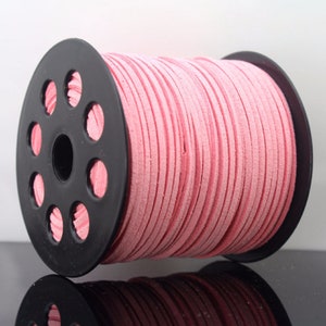 3mm Wide Korea Faux Suede Fabric Leather Flat Cord ,Beading String, Natural Color String Lace ,Leather Lace ,Bracelet NecklaceMaking A001