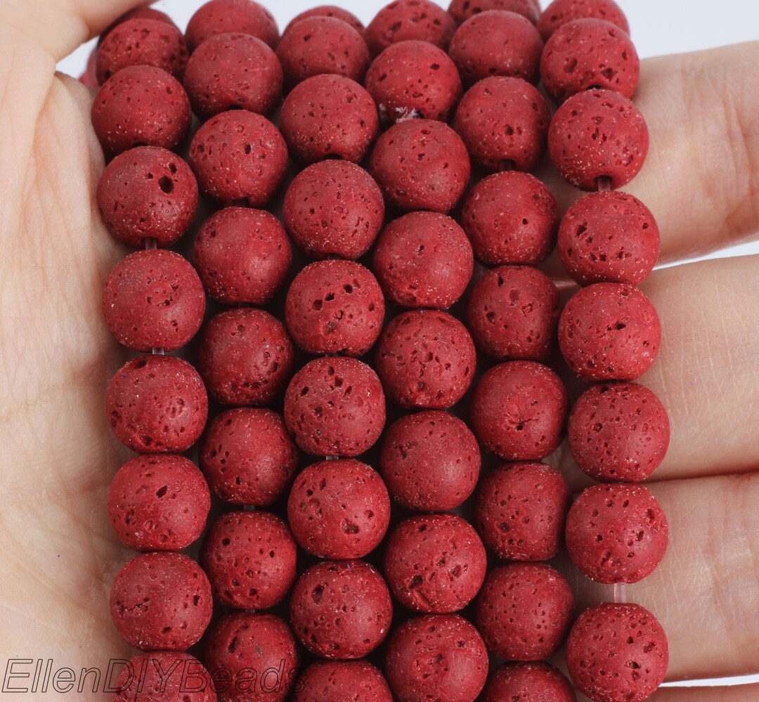 Rosted Rocks 4-12mm Red Volcanic Stone, Frosted Lava Rock Energy Power Gemstone ...