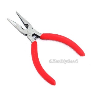 Round Nose Jewelry Pliers: Red Handle, DIY Tool (6 Inch)