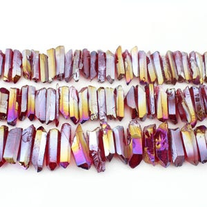 Top Drilled  Purple Quartz Crystal Points Beads,Raw Rough Quartz Strand,  Quartz Points ,Quartz  Pendant,Diy Jewelry,Full strand ---NS247