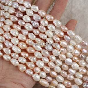 8-9mm Nugget Pearls, Natural Pearls, Nugget Pearl Supplies, Handmade Jewelry Making, Loose Wedding Pearls, Full Strand--14 inches---LN005-32