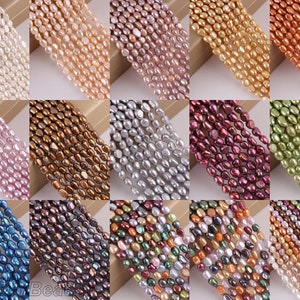 6-7mm Multi color Nugget Baroque Pearl beads ,Cultured pearl strands, Loose pearl beads,Pearl for jewelry making necklace -46pcs-14-15inches