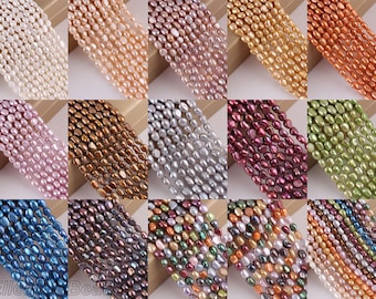 6-7mm Multi Farbe Nugget Barock Perlen Perlen, Zuchtperlenstränge, Lose Perlen, Perle für die Schmuckherstellung Halskette -46stk-14-15inches