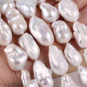Big size Natural White Teardrop Baroque Pearl Beads,Good Quality Freshwater Pearls,Fireball Barqoue Pearls,Pearl supply---16 inches-YHZ002-3