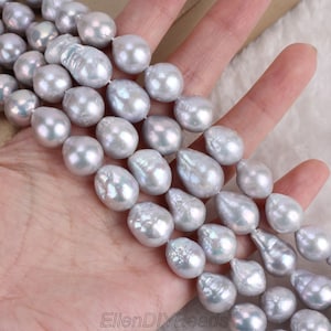 10-12x12-14mm Gray Elegant Edison Pearls, Irregular Shape Baroque Pearls, Delicate and Elegant Pearl,Loose Beads,Wholesale Pearl--ADS004-5