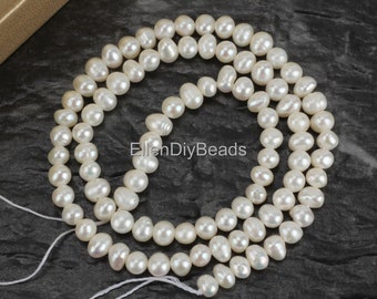 3-4mm White Seed Pearls, Full Strand, Natural Freshwater Pearls, Wholesale Loose Pearls, Beading Supplies, Jewelry Making-15 inches---DXZ006