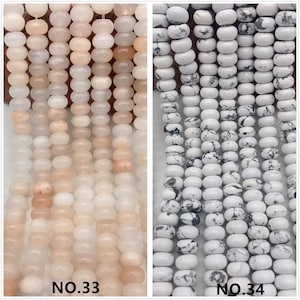 5x8mm Rondelle Gemstone Beads: Natural Stone Spacer Beads, 70pcs