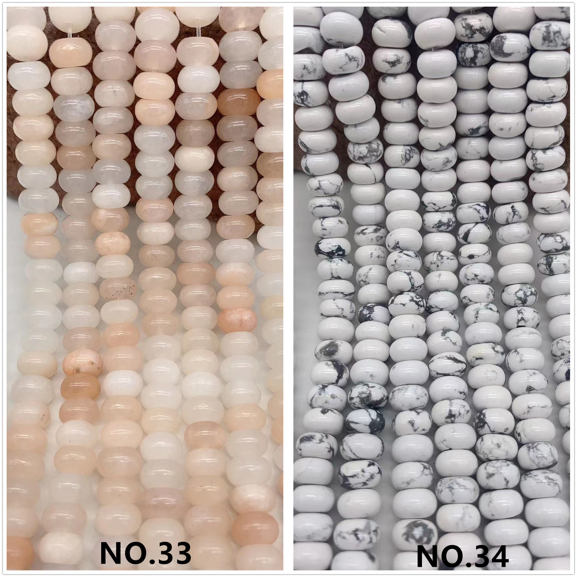 5x8mm Rondelle Gemstone Beads: Natural Stone Spacer Beads, 70pcs
