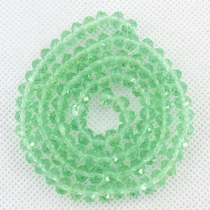 6mm Faceted Light Green Crystal Glass, High Quality Crystal Beads, Crystals Spacer Beads, Gemstone Rondelle Beads--100 pcs--17 inches--BR022