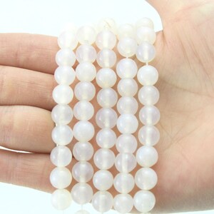 Full Strand 8mm Round Jade Beads,White Stone Beads,Smooth Jade Beads,Gemstone Beads,Necklace Bracelet Beads--48 Pcs-15 inches--BJ088