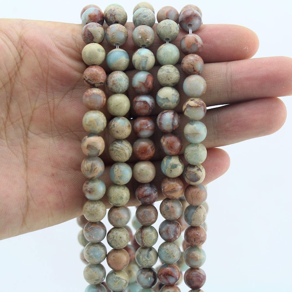 4mm,6mm,8mm,10mm,12mm Aqua Terra Jasper beads,Smooth round jasper beads,gemstone beads, Loose Beads,Full strand -15-16 inches--NS141