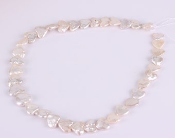 12mm Good Quality Natural Heart Shape White Freshwater