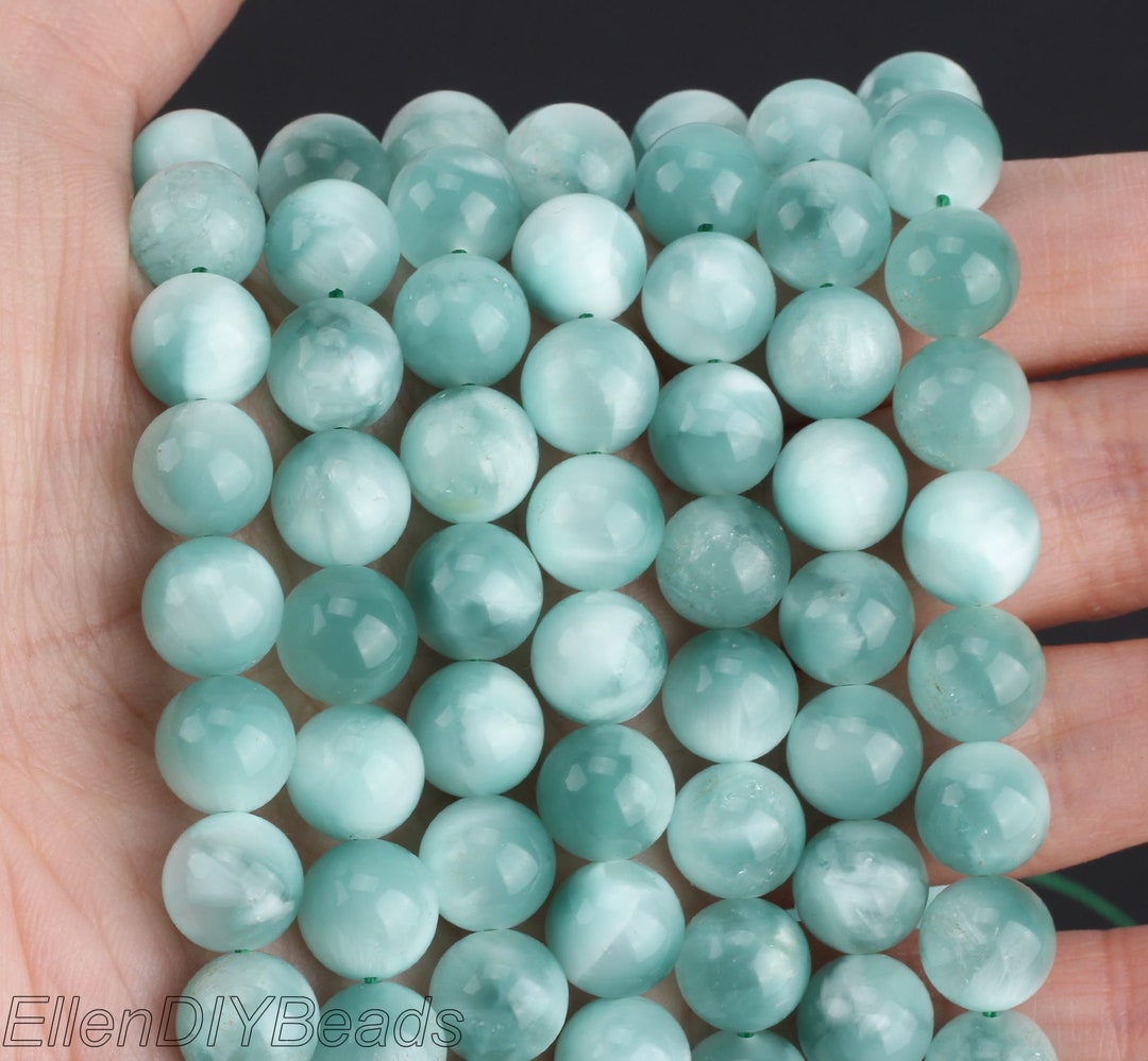 6/8/10mm Peacock Angelite, Green Gradient Color Moonstone Beads, Smooth  Round Beads, Loose Beads, Wholesale Gemstone Beads-15inches-stn00298