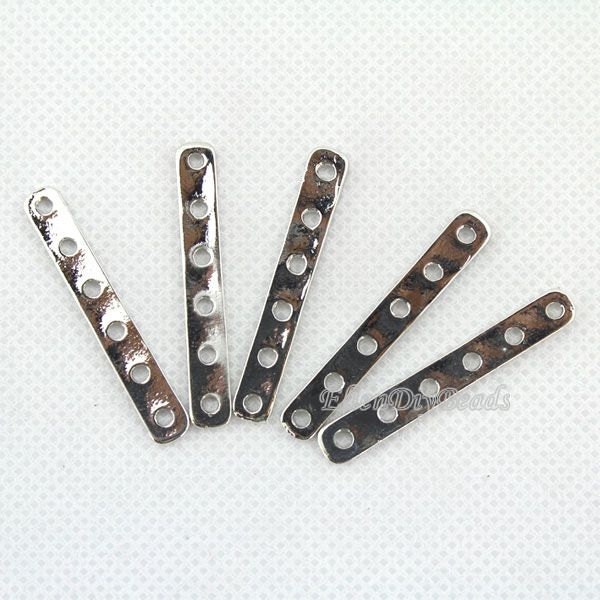 6 Strands Spacer Filled Bars, 6 Holes Flat Spacer Bar,Gold Spacer Bar, Separator Bar, Jewelry Connector, Wholesale Accessories--10pcs--BN026