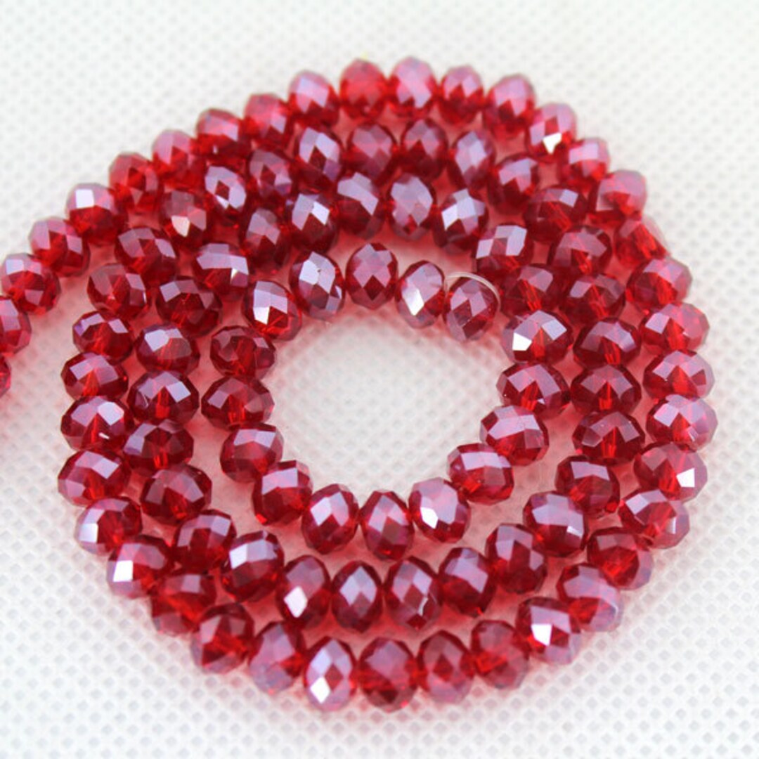 Full Strand 6mm Sparkle Red Crystal Glass Beads,faceted Red Crystal Beads,loose Beads,gemstone