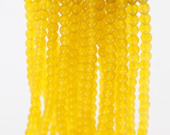 6mm Yellow Jade Round Beads,Jade Beads,Loose Smooth Gemstone beads,Wholesale Beads For Jewelry Necklace Bracelet-65 Pcs-15inches--BJ014