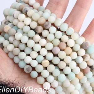 4/6/8/10/12mm Frosted Matte Colorful Amazonite Beads, Round Smooth Gemstone Beads, DIY Jewelry Making, Wholesale Loose Beads-15inches-MS0023 image 5