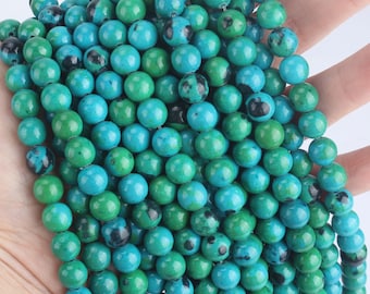 Fynchenite Stone, Green Phoenix Beads, Full Strand, Round Phoenix Beads, Smooth Gemstone Beads, Bead for Necklace&Bracelet--15inches--STN001