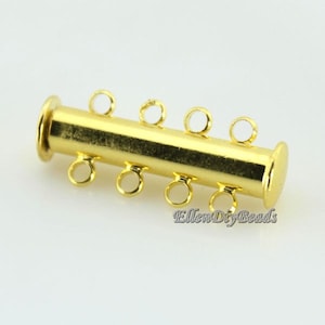 10Pcs  4/5/6/8/10 Rows Tube Clasps Connector,Bar Clasp for Layered Detangler,Layered Necklace Detangler, Necklace Separator--BN040