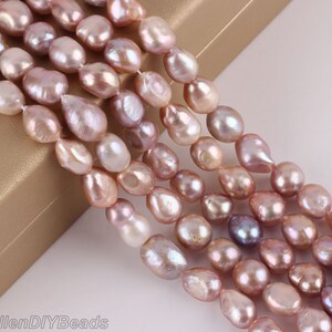 Full strand 10-11mm Purple Pearl Beads, Natural Freshwater Pearl Beads, Wedding Pearls, Pearl for Jewelry Making--30pcs---14 inches----LN003