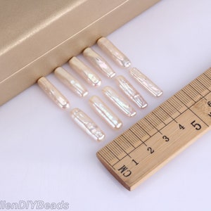 5-7X23-25mm Natural White Biwa stick Freshwater Pearls, Good Luster Freshwater Cultured Pearls, Loose Pearl Supplies, Pearl Jewelry-WH0011