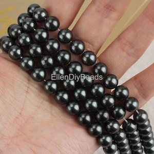 Perles Magnétiques Hématite 4 Mm - 30 Unités - Noir Brillant