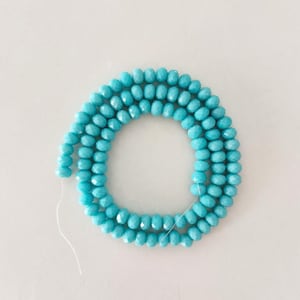 6mm Romantic Light Blue Rondelle Faceted Crystal Beads, Fashion Blue Crystal Beads, Full Strand, Good Gemstone Beads Supply---100Pcs---BR075