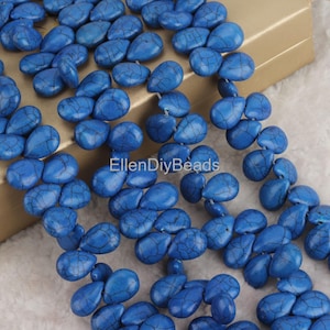 60 pcs Royal Blue Teardrop Turquoise Beads,Blue howlite beads,High Quality Turquoise Beads,Gemstone Beads,Jewelry Making Beads-13*18mm-BT056